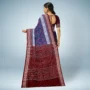 Sambalpuri Cotton Saree with Maroon & Blue Border